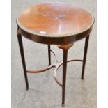 An Edwardian Sheraton Revival mahogany circular occasional table,