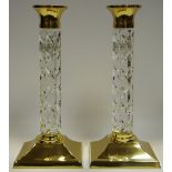 Waterford Crystal The Crystal and Brass Collection - a pair of candlesticks,