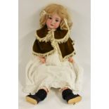 Schoenau & Hoffmeister - a large socket head character doll, impressed marks, 914/10, S PB H,