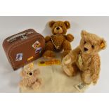 Steiff - a United Kingdom 30 Year Anniversary Growling Bear, gold plush body, felt pads,