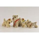 Steiff Dogs- a pair of vintage 1950s fox Terriers, standing,