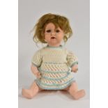 Armand Marseille - a 995 A 4/0 Mbaby doll, sleeping blue eyes, open mouth, light brown curly hair,