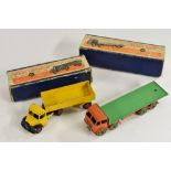 Dinky Toys - a 502 'Foden Flat Truck:, orange cab and chassis, green back,