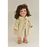 Armand Marseille - a 320 /1 bisque head socket doll, sleeping blue eyes, open mouth,