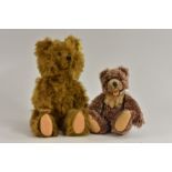 Steiff - a vintage golden brown long haired bear, plastic eyes, moulded nose, padded paws,