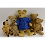 Teddy Bears - a mid 20th century humpback growling gold plush bear, glass eyes,