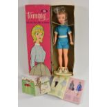 Dolls - an Ideal Toys Tammy doll, 9000-1, blue and white playsuit, white trainer type shoes,