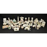 Crested Ware - a collection of miniatures, various manufacturers, including bulldog, cats, chairs,