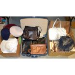 A quantity of ladies' handbags, wallets and hats including Radley, Cobo,