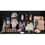 Dolls - a collection of Atlas Editions collectors dolls, each boxed; others various, pottery,