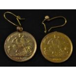 Coins - an Edward VII gold half sovereign, dated 1902; another, dated 1902,