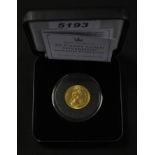 Coins - a Jubilee Mint Queen Elizabeth II Machin portrait gold sovereign, dated 1981, certificate,