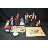 Dolls - a pair of Greek style composite and plastic Folk Art dolls,