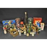 Alcohol Miniatures - Absolutely Vodka box set, Grappa Di Vinaccia, Martini, Campari, gin,