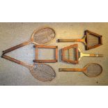 Sporting Interest - an HJ Gray & Sons vintage tennis racket, The Challenge; others, similar,