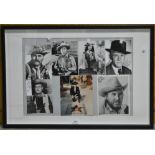 A collection of autographed photographic images of actors from Westerns, including Pierce Lyden,