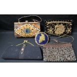 Ladies Accessories - a vintage Peacock feather handbag;