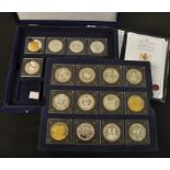 A set of seventeen crown sized silver proof coins of British overseas territories & dependencies,