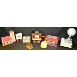 Musical Boxes - a novelty Sankyo Japan player piano, others wall mounting hooks, pipe organ,