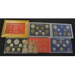 Coins - British sets, 1948 x 2, 1953, 1955, 1965,