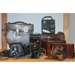 Cameras - a 1930s/40s Ensign Super Kinecam sixteen camera, Z1400, triple rotating lenses,