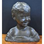 Fonadello, after, a bronze portrait bust, as a laughing child,