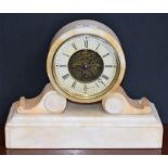 A French marble mantel clock, M Moses, Paris & Londres, 189 Oxford Street, Roman numerals,