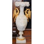 A 19th century Italian alabaster two-handled vase,