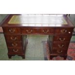 A mahogany twin pedestal writing desk,