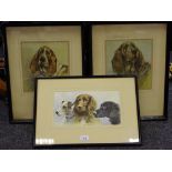 Vernon Stokes, Basset Hound, coloured print; others,