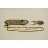 An Edwardian silver chatelaine spectacle case, chain and clip by Joseph Gloster,