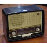 A Philips brown Bakelite radio, M10992, c.