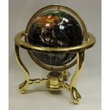 A hardstone and gilt metal table globe