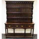 An oak dresser, made by Mr Hardy, Littleover,