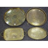 Metalware - a large EPNS salver, pierced fretwork gallery, chased throughout with foliate scrolls,