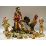 A large continental bisque porcelain figural group of the the huntsman with his dog,