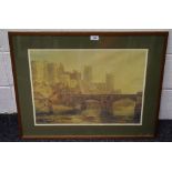 Joseph Mallord William Turner, after, Durham Cathedral, print,