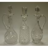 A Waterford cut glass mallet shaped decanter,