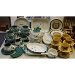 Denby Greenwheat pattern part dinner and tea service comprising, dinner & side plates, bowls,