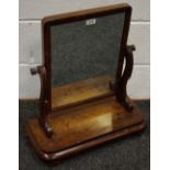 A Victorian mahogany dressing mirror, rectangular frame,