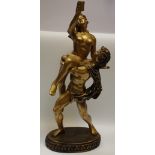 Lighting - a contemporary lamp base as a scantily clad young couple; Victorian oil lamp (converted);