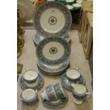 A Wedgewood Florentine W2714 pattern part dinner and tea service comprising 6 dining plates,