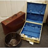 A mid 20th century REV Robe white lady's travelling case; another brown leather;