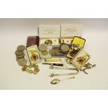 Masonic medals; commemorative coins; pen knife,