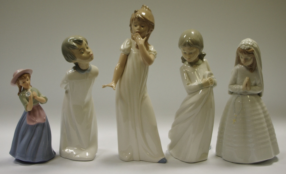 Nao figure of a bridesmaid, another in her nightie; others,