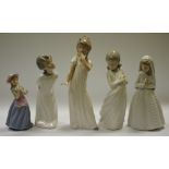 Nao figure of a bridesmaid, another in her nightie; others,