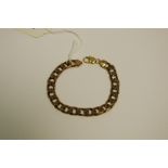 A 9ct gold flat link bracelet, 33.