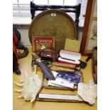 Boxes & Objects - an antler hafted bowie knife; Sheaffer pen, cased; a Zeiss camera,