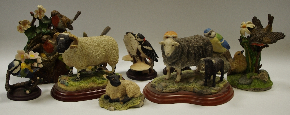 A Border Fine Art sculpture 'Herdwick Ewe & Lamb' A1888; Blackfaced Ram' A0734;