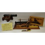 A HMS Victory 32 cannon and tableau by Nauticalia including gun tools,